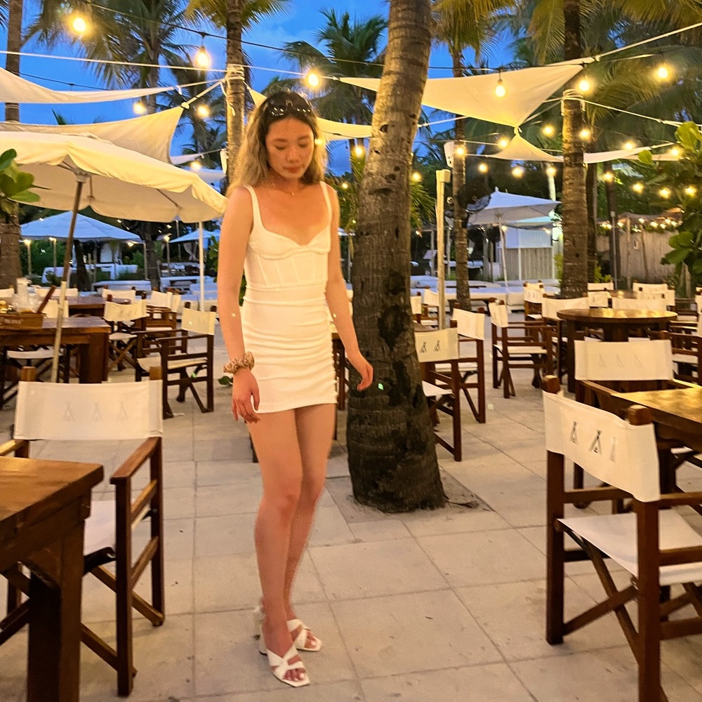 SOLD Zara white corset dress